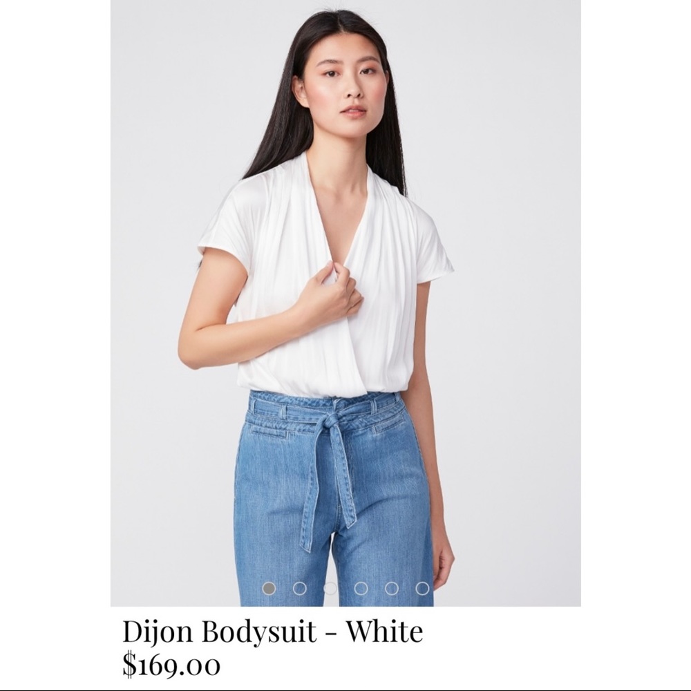 PAIGE Dijon Body Suit in White, size Med, NEW WITH TAGS